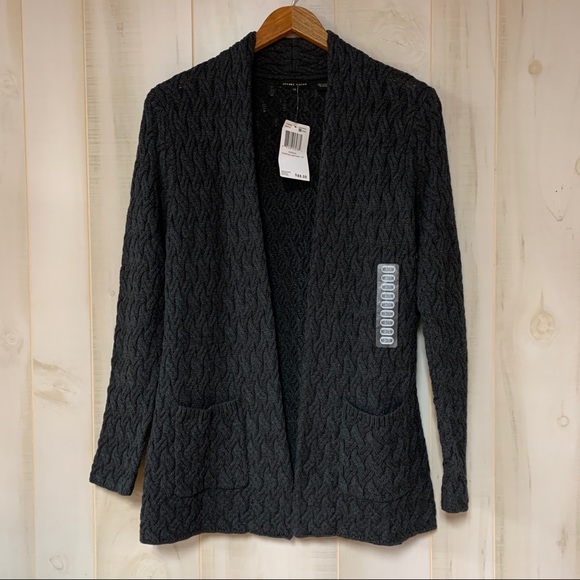 JEANNE PIERRE Sweaters - NEW Jeanne Pierre Charcoal Cotton Cable Sweater M